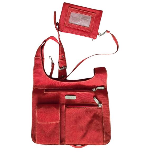 Red Baggallini Everywhere Crossbody Shoulder Bag Cargo Nylon Expandable - Picture 7 of 7